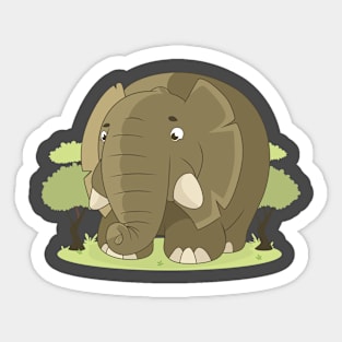 Big cute little elephant Sticker